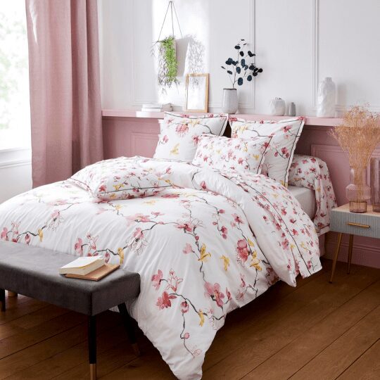 mon bercail housse de couette en percale de coton elisa rose