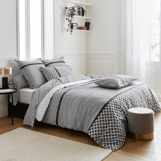 mon bercail housse de couette en percale de coton riviera reglisse