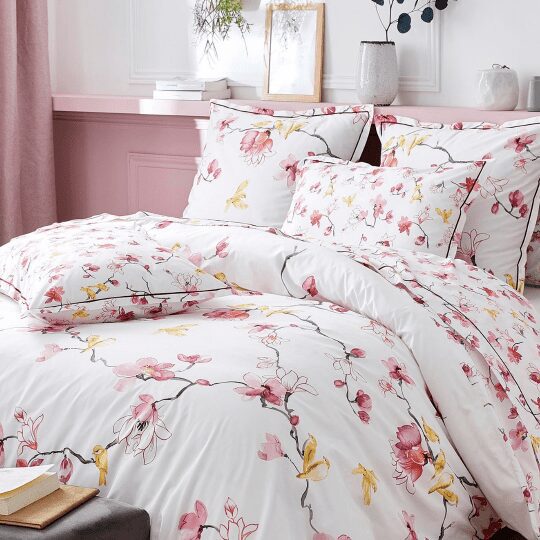 mon bercail taie oreiller en percale de coton elisa rose