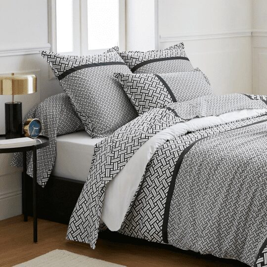 mon bercail taie oreiller en percale de coton riviera reglisse